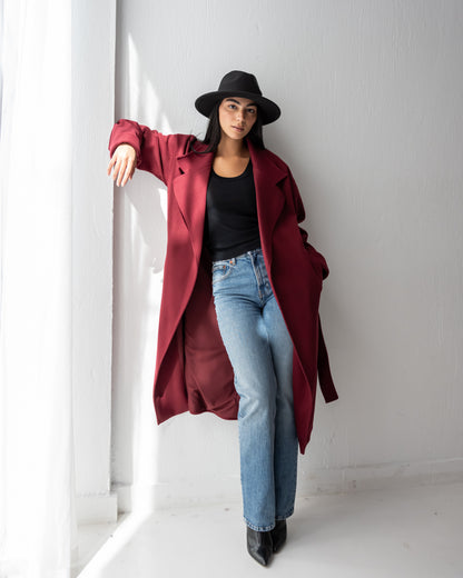 The city coat Burgundy