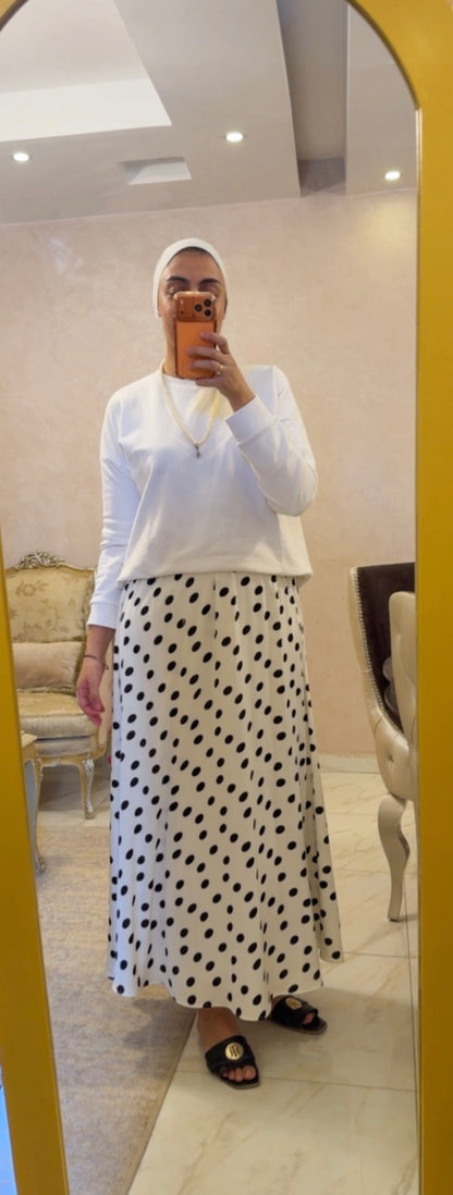 Satan Polka Dots slirt in White