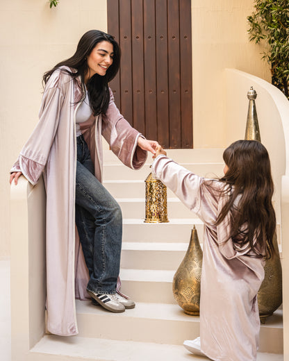 Velvet elegance kaftan in rose kids