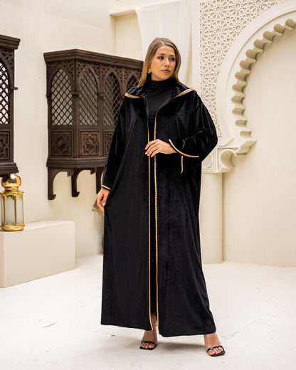 Black velvet kaftan