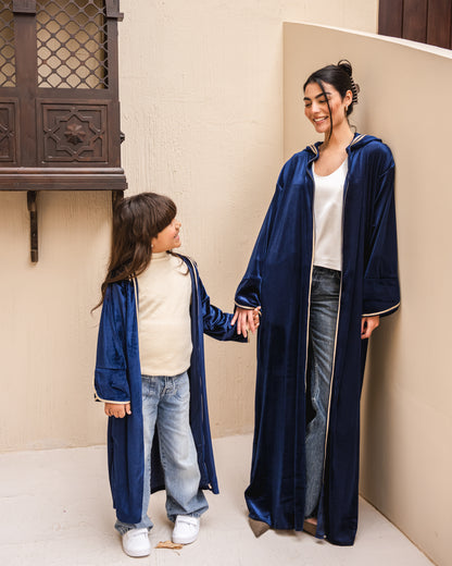 Velvet elegance kaftan in royal blue kids
