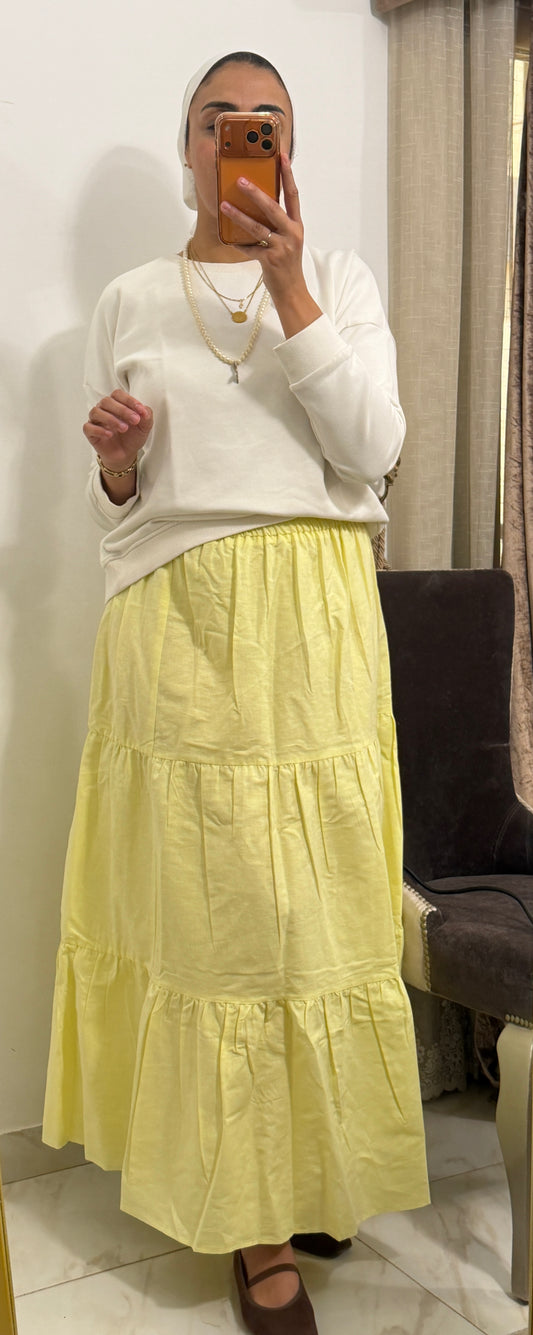 Linen skirt in yellow