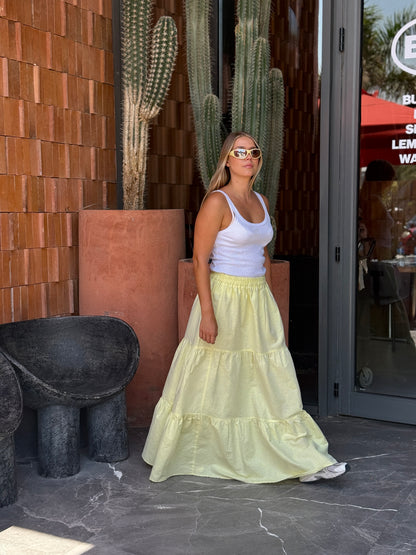 Linen skirt in yellow