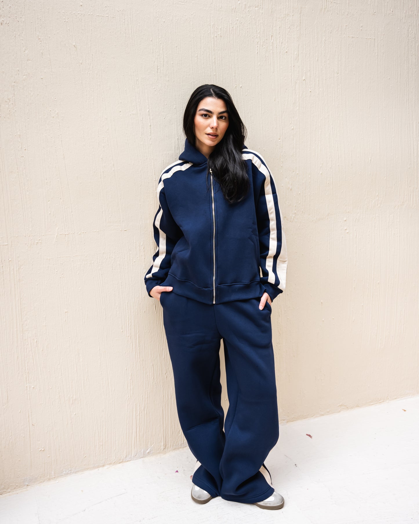 Suede touch set in Navy blue